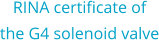 RINA certificate of the G4 solenoid valve